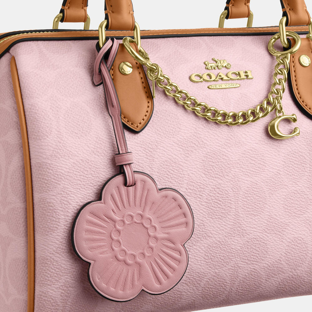 Rowan Satchel Bag In Signature Canvas With Charms - Picture 2 of 3